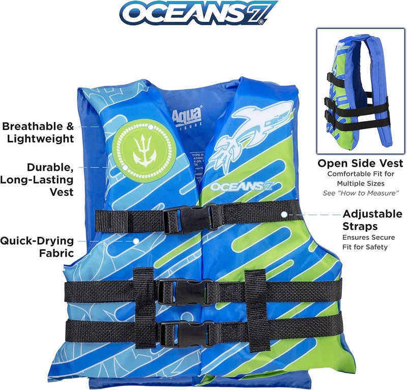 Oceans 7 US Coast Guard Approved Life Jacket for Infant, Kids, Youth, – Type II & III Vest, Personal Flotation Device - Image 2